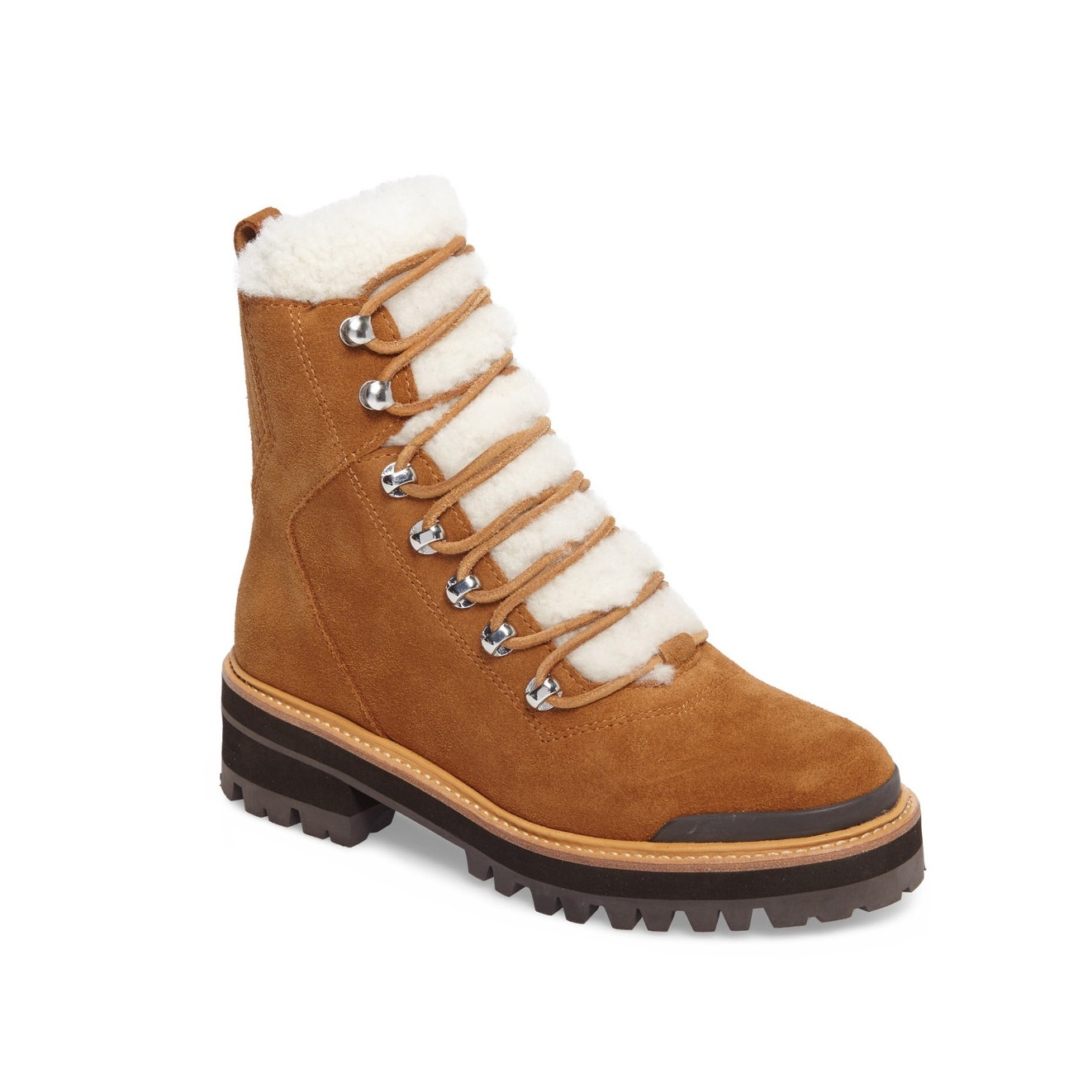 Marc Fisher Rugged Brown Izzie Lace Up Boots Size 6 M